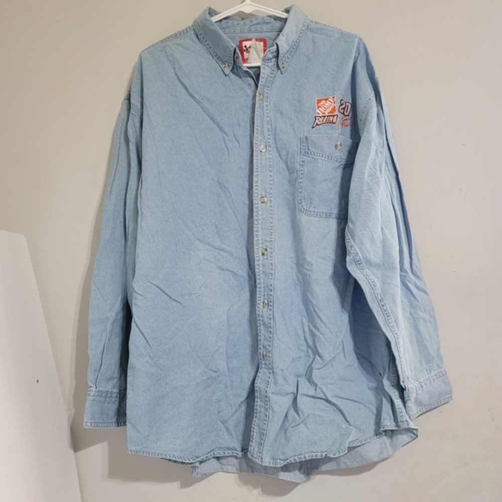 Chase Authentics Home Depot Mens Denim #20 Tony Stewart Racing Shirt‎ Size XL.